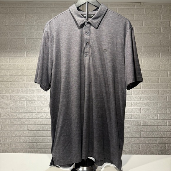 Bundle Travis Mathew Golf Polo Shirt XL Blue Gray Striped Performance Casual Men - Picture 10 of 11